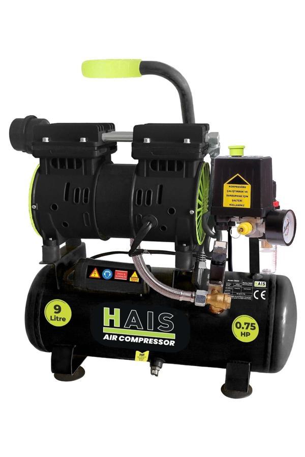 Hais 9 Litre Sessiz Yağsız Hava Kompresörü 0,75 Hp - Image 1