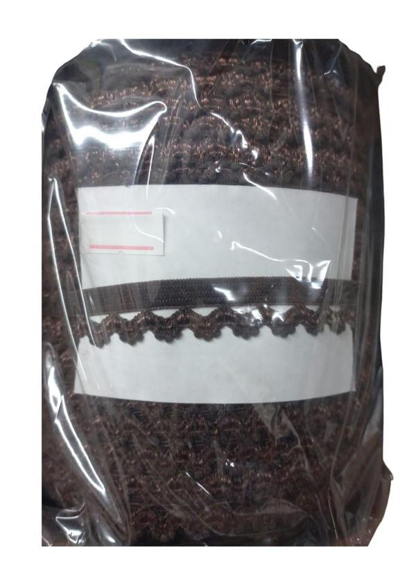 Çamaşır Lastiği Dantelli 1 cm 75 Metre 1 Top Kahverengi - Image 1