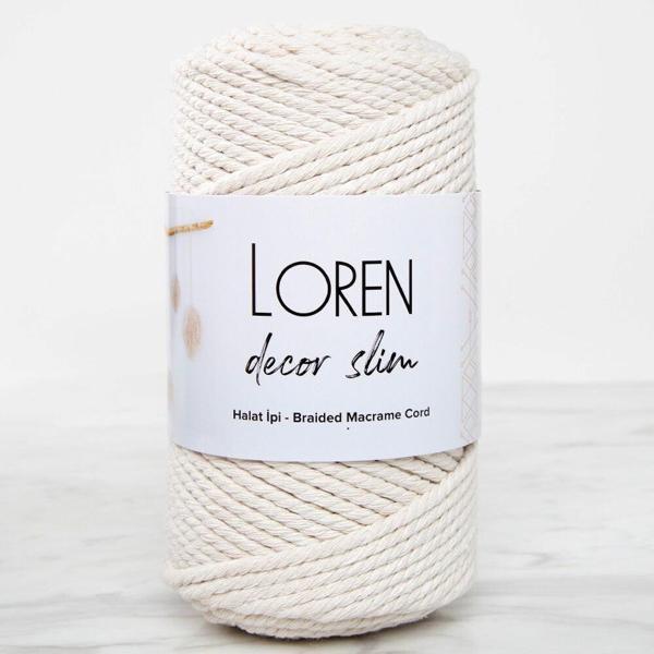 Loren Decor Slim 3 Büküm Makrome İpi Krem - L002 - Image 1