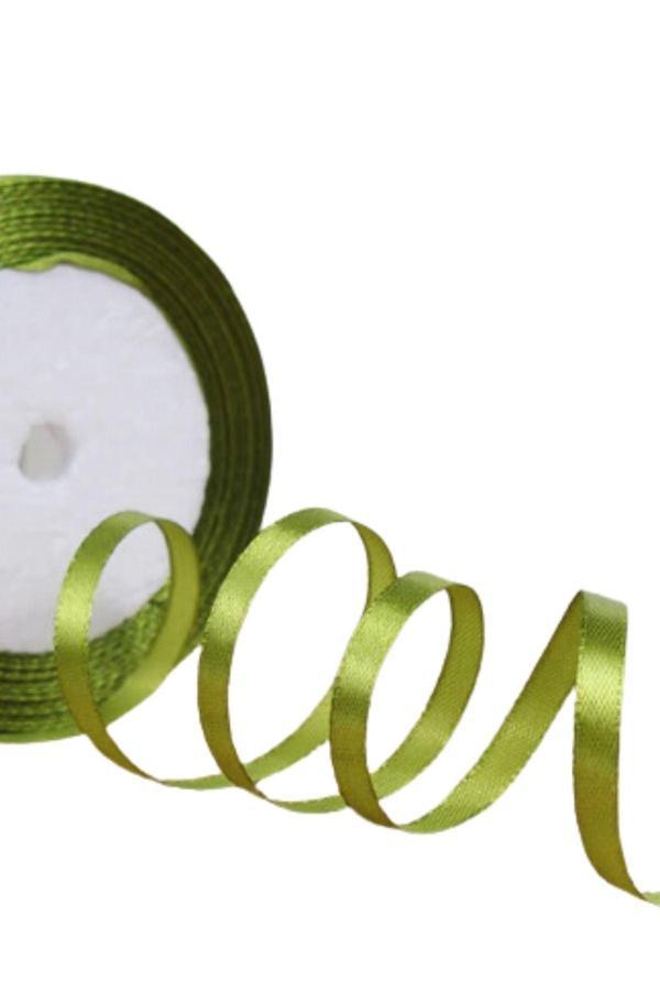 Saten Kurdele 3 cm 10 Metre Yağ Yeşili - Image 1