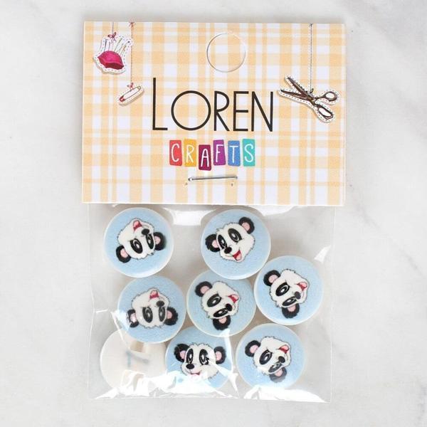 Loren Crafts 8'li Panda Düğme - 1059 - Image 1