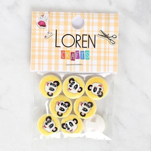 Loren Crafts 8'li Panda Düğme - 1060 - Image 1