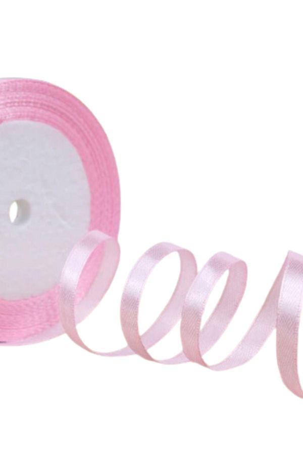 Saten Kurdele 1 cm 10 Metre Açık Pembe - Image 1