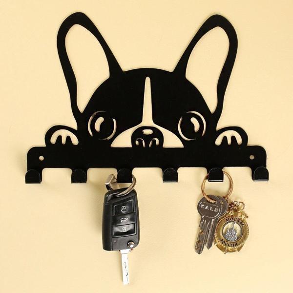 Loren Home Siyah Metal Köpek Anahtarlık - Image 1