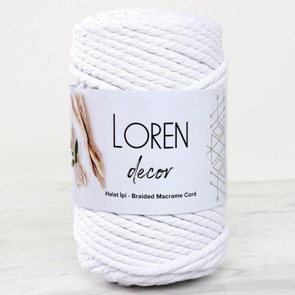 Loren Decor 3 Büküm Makrome İpi Beyaz - L001 - Image 1