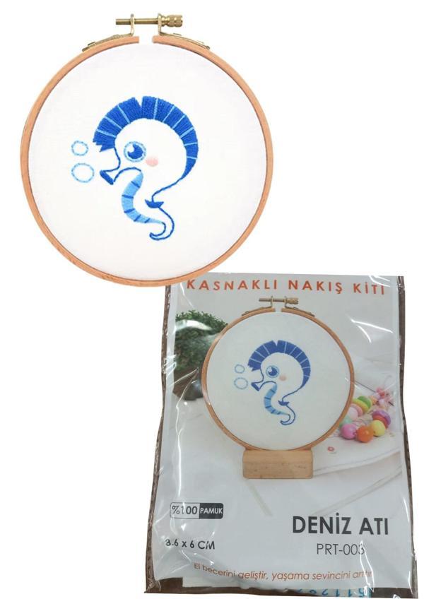 Nakış Kitleri Kasnaklı 8.6 X 6 cm Deniz Atı - Image 1