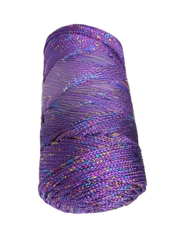 Makrome İpi 3mm  Polyester Mor Simli - Image 1