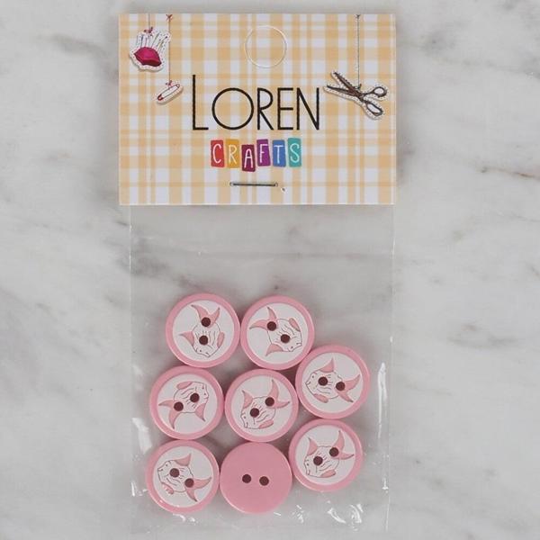 Loren Crafts pembe 8 li balık düğme - 570 - Image 1