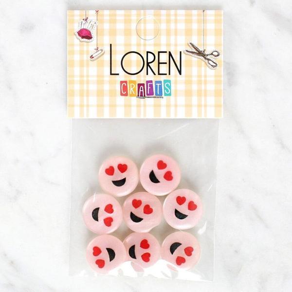 Loren Crafts 8'li Gülen Yüz Düğme - 1022 - Image 1
