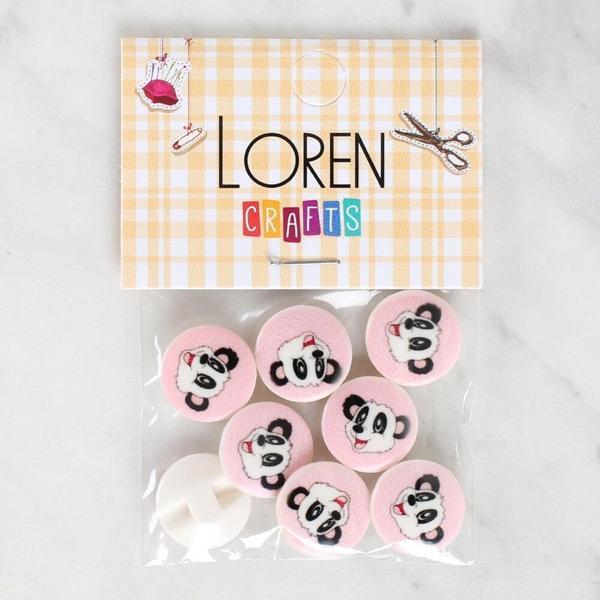 Loren Crafts 8'li Panda Düğme - 1054 - Image 1