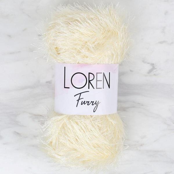 Loren Furry Krem El Örgü İpi - RF065 - 34062 - Image 1