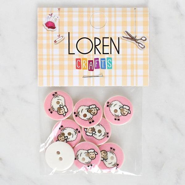 Loren Crafts 8'li Koyun Düğme - 1169 - Image 1