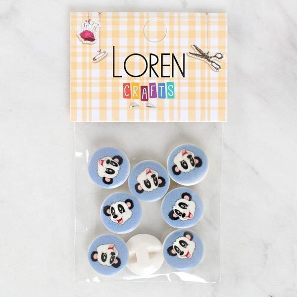 Loren Crafts 8'li Panda Düğme - 1239 - Image 1