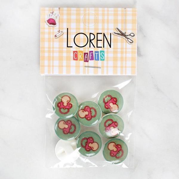 Loren Crafts 8'li Emzik Düğme - 1014 - Image 1