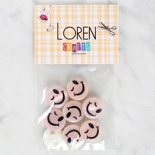 Loren Crafts 8'li Gülen Yüz Düğme - 1026 - Image 1