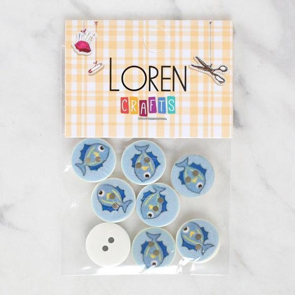 Loren Crafts 8'li Balık Düğme - 1160 - Image 1