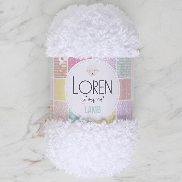 Loren Lamb Beyaz El Örgü İpi - R001 - 34418 - Image 1