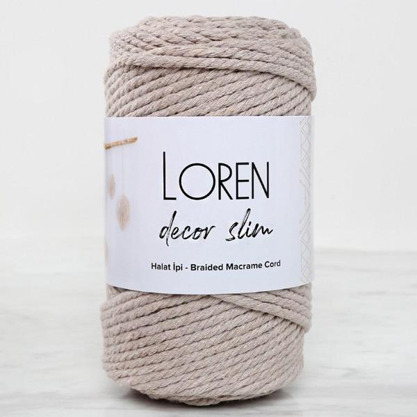 Loren Decor Slim 3 Büküm Makrome İpi Bej - L049 - Image 1