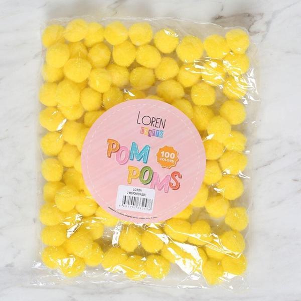 LOREN CRAFTS 2 CM 100 ADET SARI PONPON - Image 1