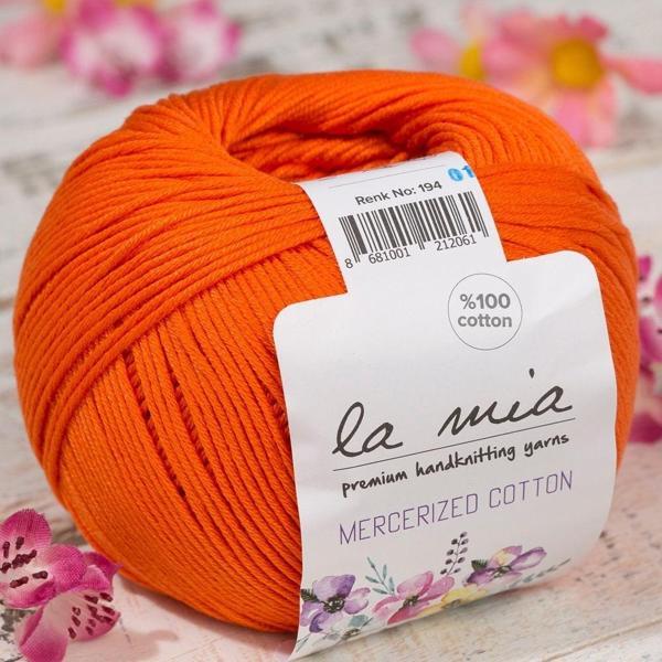 La Mia Mercerized Cotton Turuncu El Örgü İpi - 194 - 33582 - Image 1