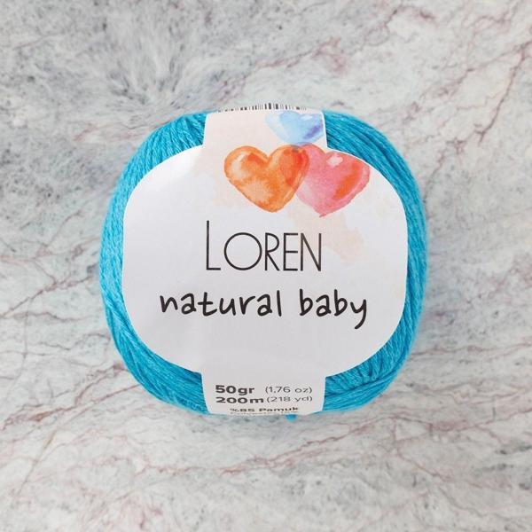 Loren Natural Baby Turkuaz El Örgü İpi - R091 - 33934 - Image 1
