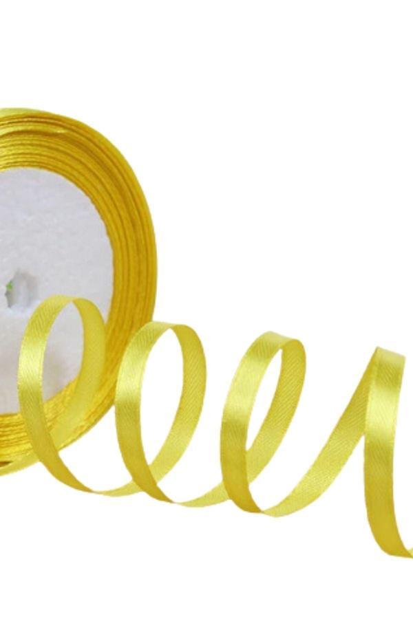 Saten Kurdele 2 cm 10 Metre Sarı - Image 1