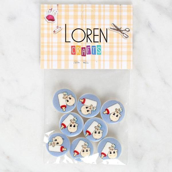 Loren Crafts 8'li Biberonlu Bebek Düğme - 1241 - Image 1