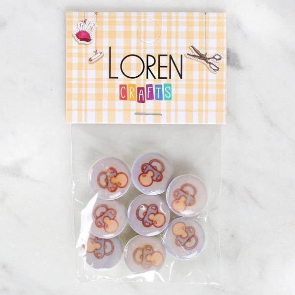 Loren Crafts 8'li Emzik Düğme - 1009 - Image 1