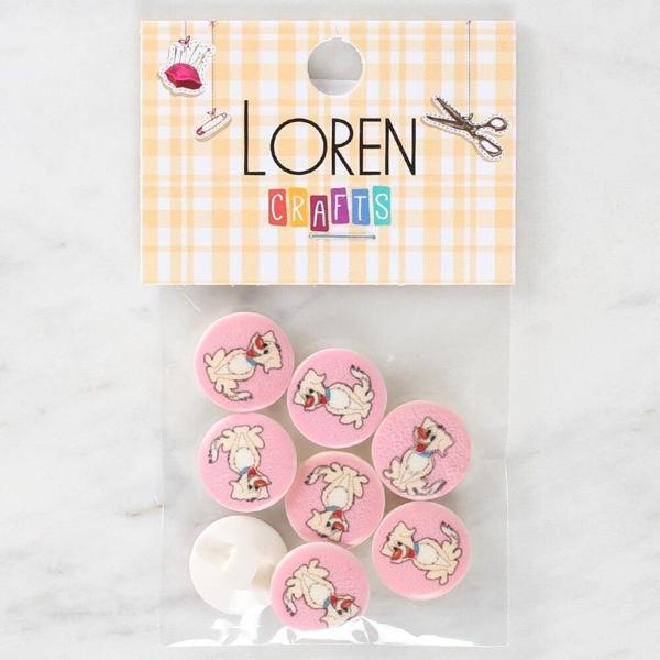 Loren Crafts 8'li Köpek Düğme - 1032 - Image 1