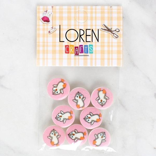 Loren Crafts 8'li Penguen Düğme - 1038 - Image 1