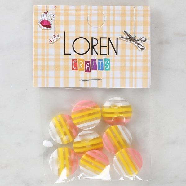 Loren Crafts 8'li Desenli Düğme - 1086 - Image 1