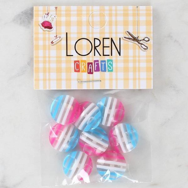 Loren Crafts 8'li Desenli Düğme - 1093 - Image 1