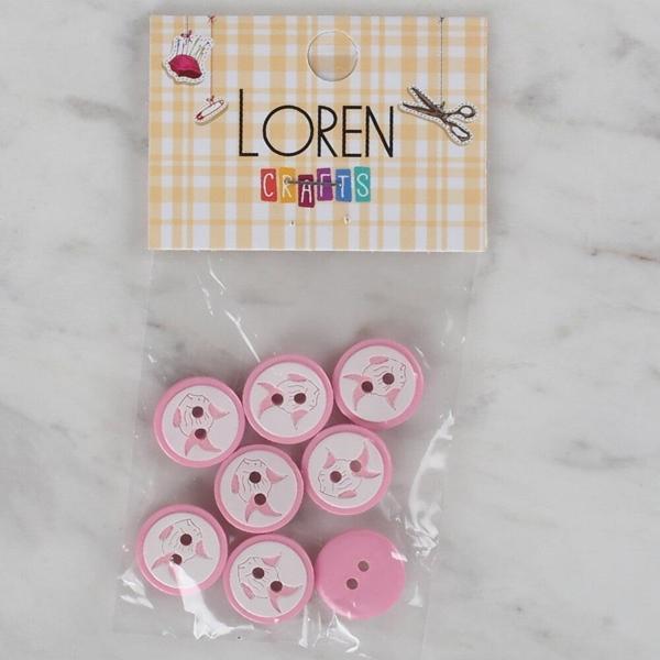 Loren Crafts pembe 8 li balık düğme - 571 - Image 1