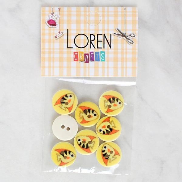Loren Crafts 8'li Balık Düğme - 1165 - Image 1