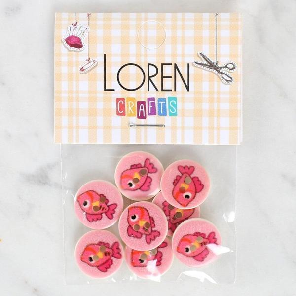 Loren Crafts 8'li Balık Düğme - 1178 - Image 1