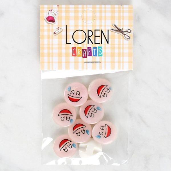 Loren Crafts 8'li Gülen Yüz Düğme - 1017 - Image 1