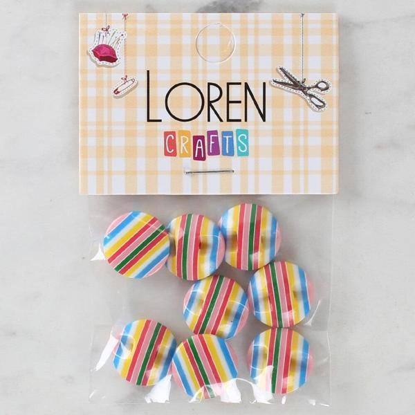 Loren Crafts 8'li Desenli Düğme - 1096 - Image 1