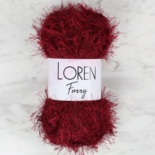 Loren Furry Bordo El Örgü İpi - RF026 - 34054 - Image 1