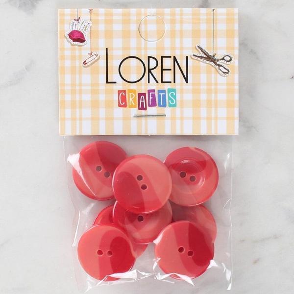 Loren Crafts 8'li Düğme Kırmızı - 1128 - Image 1