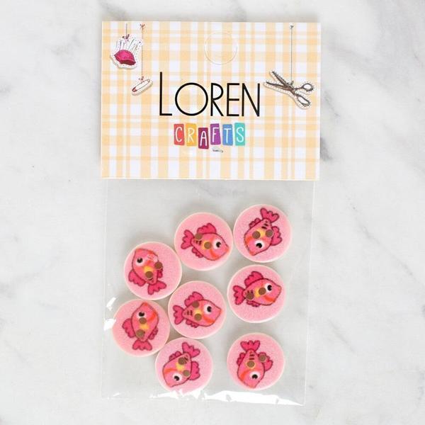 Loren Crafts 8'li Balık Düğme - 1156 - Image 1