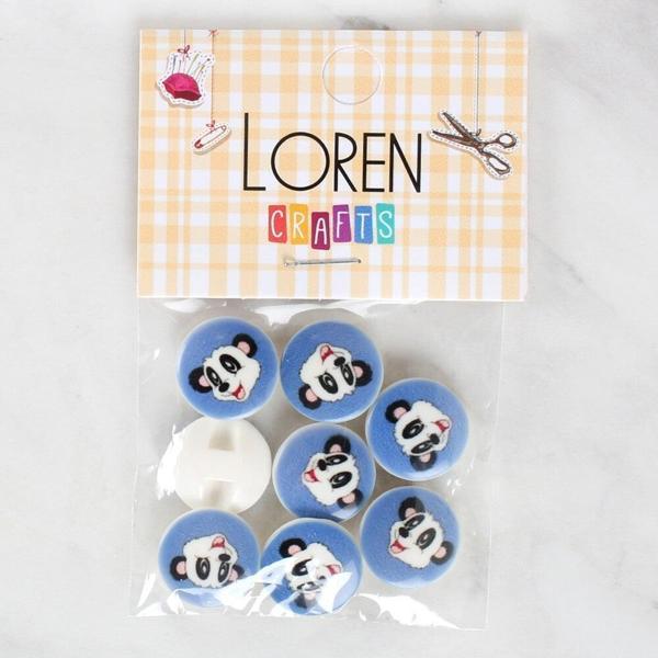 Loren Crafts 8'li Panda Düğme - 1056 - Image 1