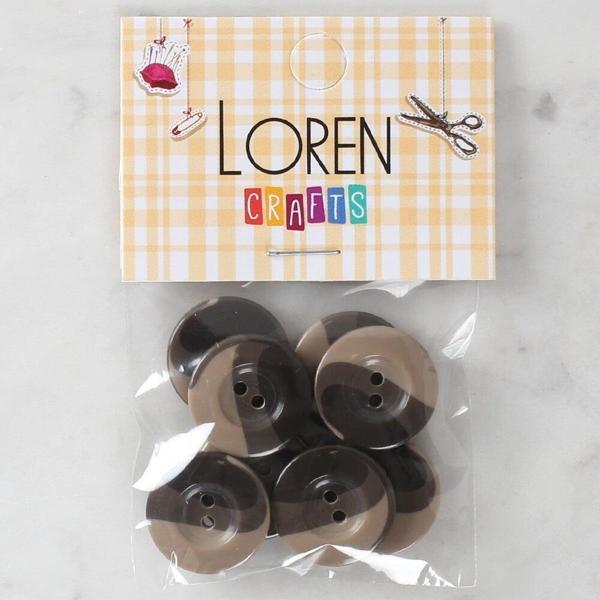 Loren Crafts 8'li Düğme Kahverengi - 1139 - Image 1