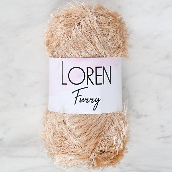 Loren Furry Bej El Örgü İpi - RF100 - Image 1