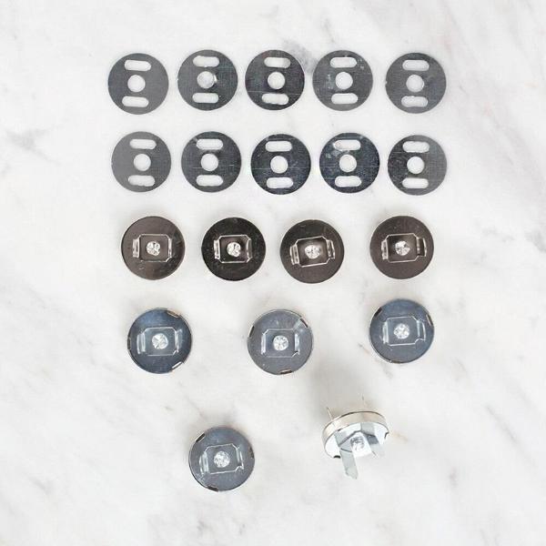 Loren Manyetik Mat Gümüş Metal 5 li Çıt Çıt Set - Image 1