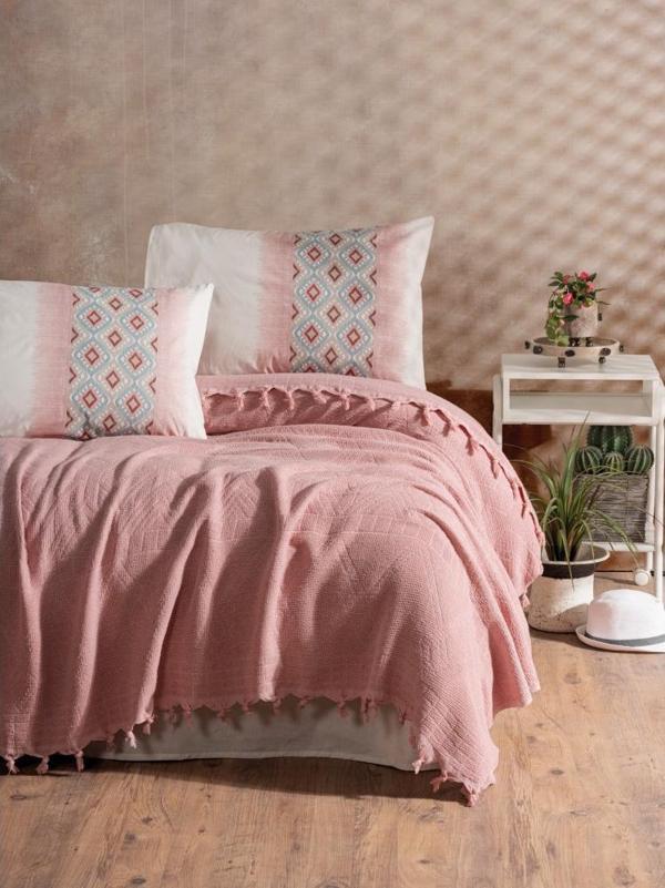 Cotton Box Jakarlı Çift Kişilik Pike Takımı Papına Pudra - Image 1