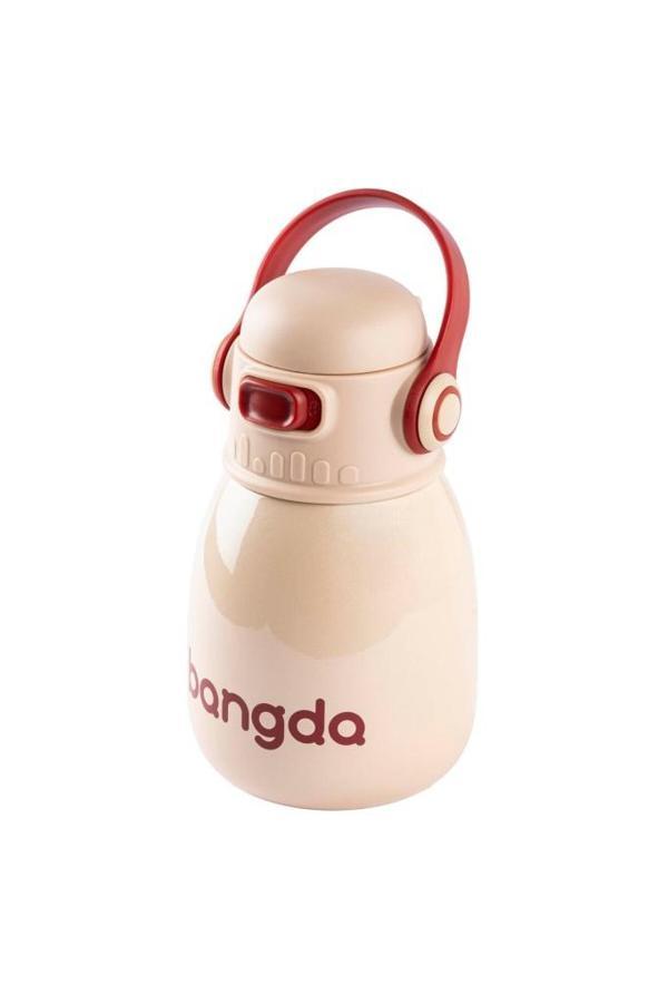 BANGDA BEJ ÇİFT KATMANLI TUTACAKLI PASLANMAZ ÇELİK ÇOCUK TERMOSU 600ML - Image 1