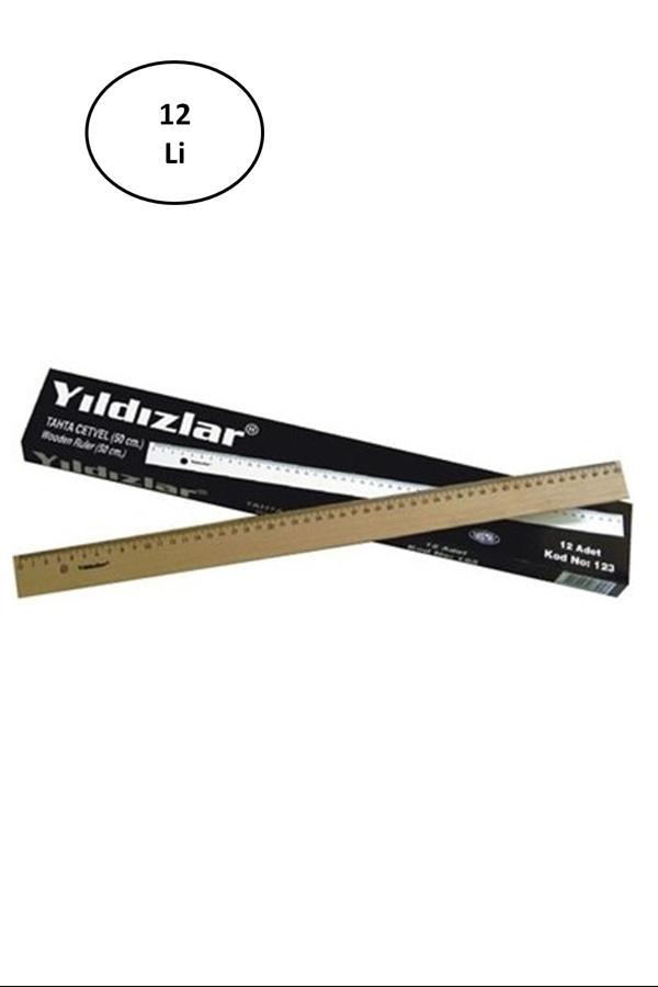 Yıldızlar 50 Cm Tahta Cetvel 24'lü - Image 1