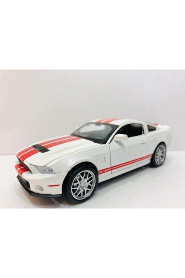 Oyuncakchi Ford Shelby Gt 500 Metal Araba Işıklı Sesli Orjinal 1-32 Model Beyaz - Image 1