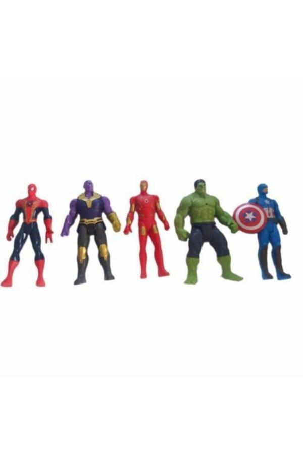 Anıloyuncak Anıloyuncak Yenilmezler Oyuncak Hulk Thanos Ironman Örümcek Adam 5 Li Set - Image 1