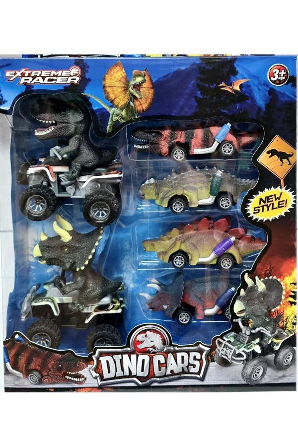 Sem oyuncak Sem Oyuncak Oyuncak Çek Bırak Dinazor Dinozor Araba Atv Motor 6 Lı  Seti - Image 1